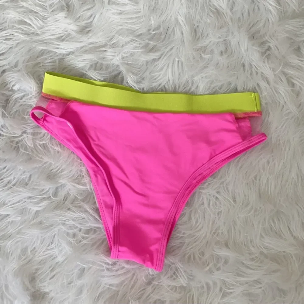 ⭕️ Swimwear Swimsuit 2 Piece Hot Neon Bright Pink Medium
